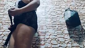 What if my feet and pussy rubbed this dildo in lingerie?