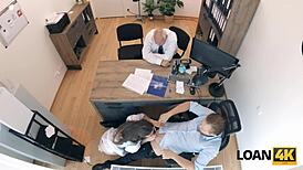 Loan4k petite czech whore mina k seduces with small tits dirty desk fucking for cash