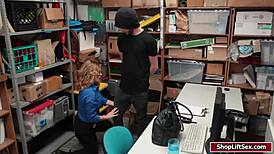 shoplifter dude bends blonde over counter doggystyle bangs her wet pussy