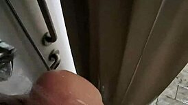 my heart pounds from this pov public shower blowjob cumshot with curvy wet wife backstage