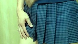 WOW check her gym shorts bloomers anal plug tease thru see-thru panties!!