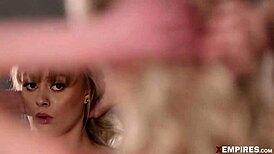 AMBER MOORE'S SHY BLONDE DEEPTHROAT IN HEDONISTIC PETITE HARDCORE KISSING!