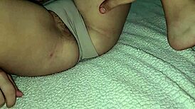 chubby latina college teen moans wet hairy pussy creampie closeup