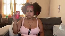 whoa chubby latina bbw burps farts drinking coke 🍕💨