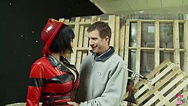 Naughty Firefighter Stuffs Big Clit Pussy with Massive Cock Doggystyle