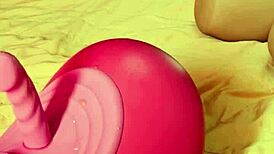 lara manara squirts insanely riding vibrating anal fuck machine for g-spot clit orgasms