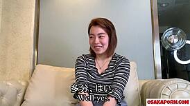 Silent 23yo chubby Japanese Maguro gets facial after toy play and interview