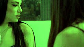 gorgeous petite teen scissors shaved pussies with adorable tattooed babe