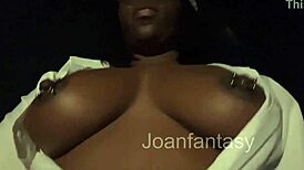 joanfantasy struts outdoors rocking glowing buttplug tease!