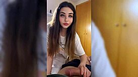 Super horny petite neighbor whore rides cock cowgirl till she screams loud