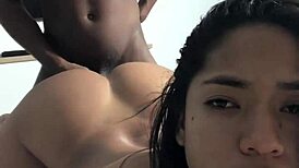 Cute influencer model teases massive bbc on camera during amateur couple recording