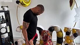 god bhabi aaliyah yasin looks so sexy ripping clothes for big black cock pounding and facial cum