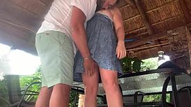 wanna see this hot blonde's upskirt creampie pounding outdoors?