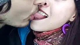 Lesbian lovers lock lips in deep wet kisses leading to massive cumshot exchange