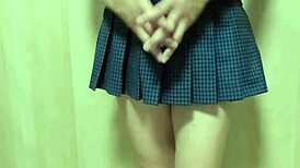 WOW check her gym shorts bloomers anal plug tease thru see-thru panties!!