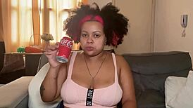 whoa chubby latina bbw burps farts drinking coke 🍕💨