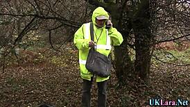 stockings-clad classy british milf whore drips cum from ripped clothes blowjob