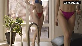 Clara Mia And Lottie Magne Lick To Crazy Poolside Orgasms