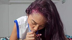 mi cuñado teaches me suck big cock for hubby 😏👅