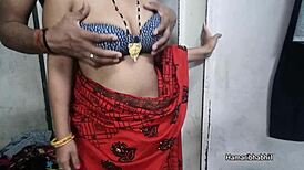 Indian Desi Big Boobs Bhabhi Fucked Hard in Red Saree