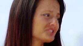 brunette big ass babe sweats taking cum deep in pussy!