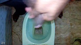 boy pees while black man watches intense urination scene