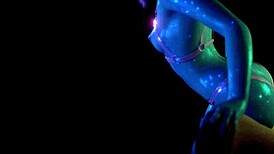 Sexy blue demon hentai anime girl grinds lap dance cowgirl riding monster cock 3d