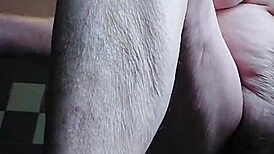 Granny Oma rams huge dildo deep in hairy German beaver 😈