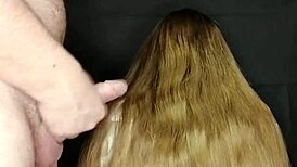 your stepmom swallows your cum on her long hair no problem?