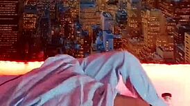 Colombian brunette solo masturbates dildo outdoor flashing natural tits live.