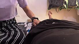 hermosa colombian university girl sucks my whole cock and swallows every drop of milk