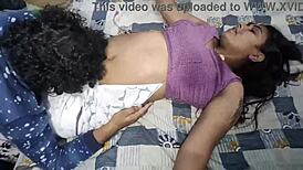 Sister-in-Law's Tight Saree Tempts Naughty Devar into Fingering Pussy Missionary Spooning Creampie