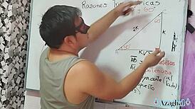asian nerd teacher breaks down sexual math angles in bedroom lesson