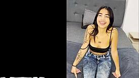 tiny latina teen slut's tight ass filled with bwc anal creampie