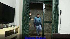 brunette latina wife double penetrated by husband and best friend in red sheer