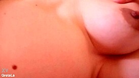 pregnant gretala flashes her swollen tits teasingly