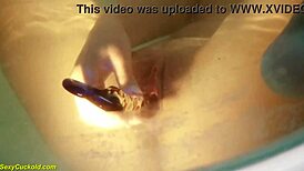 katty west soaks the bathtub fingering her tight shaved pussy to orgasm