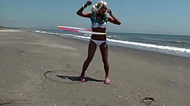 japanese girl teases her deep belly button up close