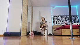 blonde in high heels and socks parades fetish glamour short hair ass