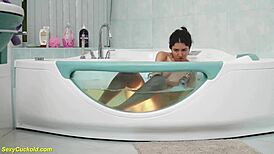 katty west soaks the bathtub fingering her tight shaved pussy to orgasm