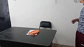 i fucked my stepdads secretary slut in office she seduced me on desk then standing sex