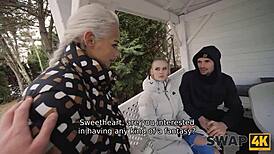 swap4k innocent hike explodes into steamy mff cuckold threesome.