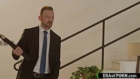 Hungarian Blonde Pornstar Greets Hubby with Anal Toy in Tight Asshole