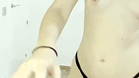 Oh yeah, this cute French milf loves to tease her big bisexual boobs!