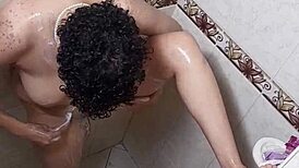 Latina Amateur Lesbian Squirts In Steamy Bedroom Shower