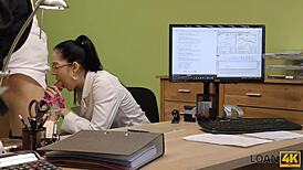 Loan4k babe trades sexy doggystyle fuck for new musical gear interview style