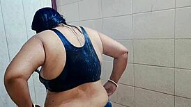 Just Married Desi Bhabi Bathes Naked with Big Tits Ass