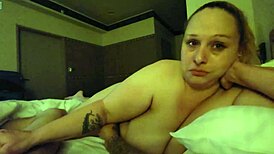 blonde hotwife teases husband's huge cock with deepthroat first time cumshot