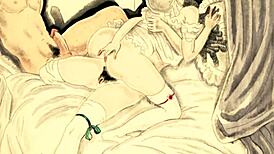 vintage hairy beaver spreads in erotic retro pose