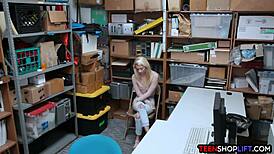 tiny blonde teen petite tits bargains with cop at work